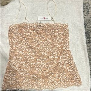 Cosabella Floral Lace Camisole in Cream